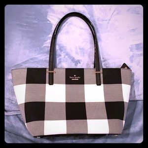 Kate Spade Black & white buffalo plaid Tote